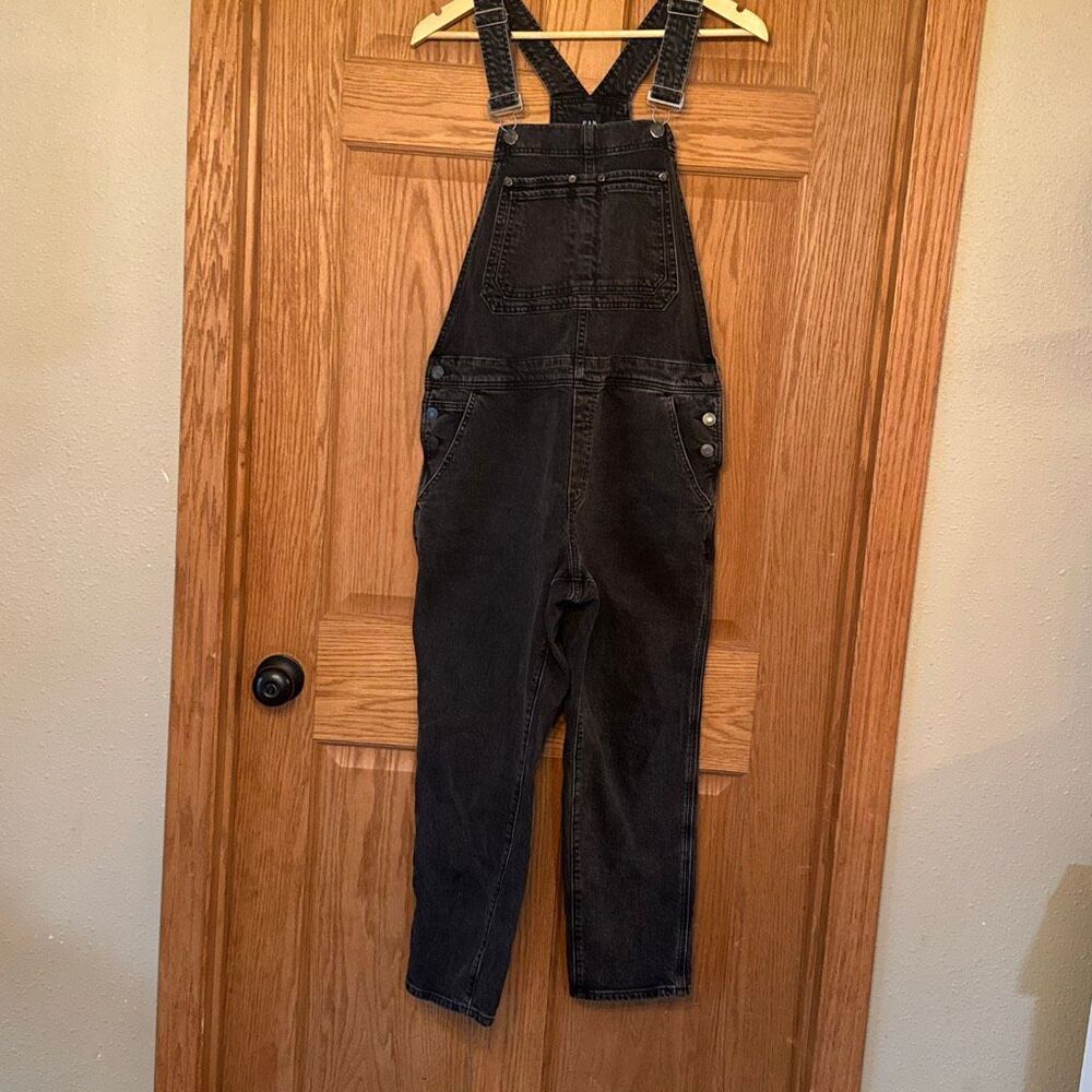 GAP Denim Slouchy Overalls In Washed Black Medium - Picture 5 of 10
